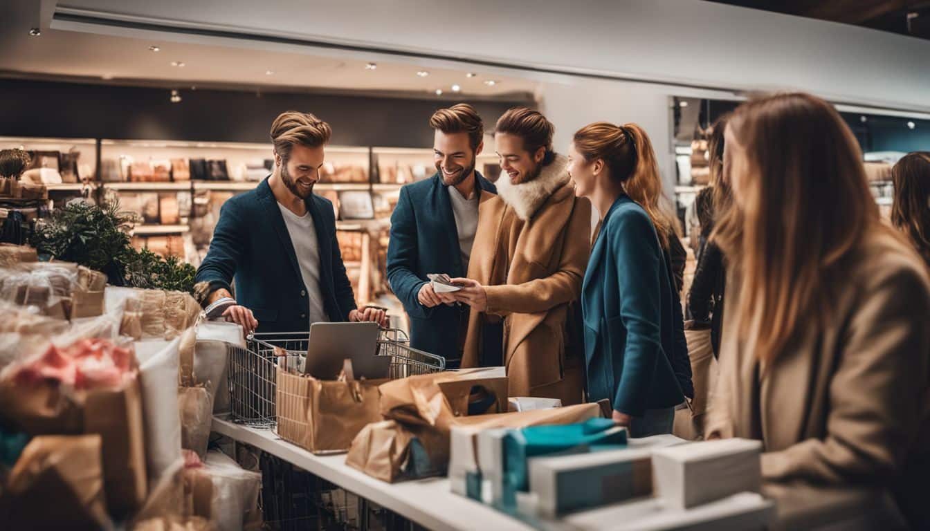 Diverse group shopping on sleek, modern e-commerce website. Diverse group shopping on sleek, modern e-commerce website.